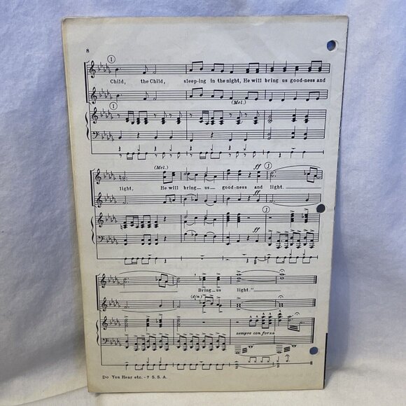 Do You Hear What I Hear SSA Treble Voice Piano Sheet Music 1963 Shawnee Press - Picture 3 of 10